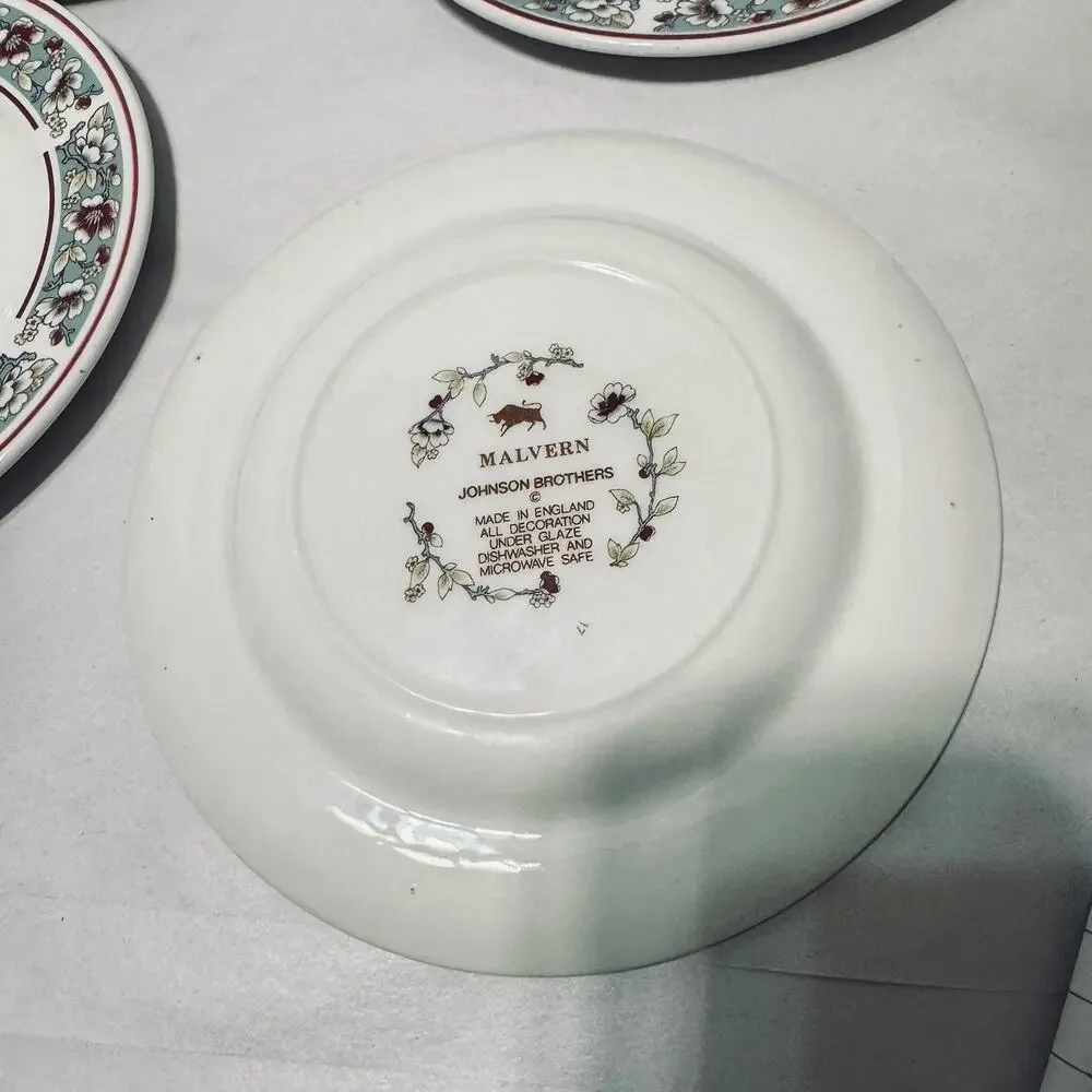 Set of 6 Johnson Bros Windsor Ware Malvern Blue Dessert‎ Plates 6” England